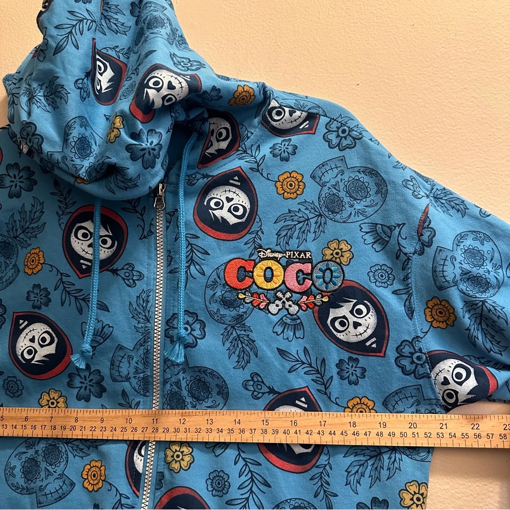 Disney Unisex Colorful Parks Coco Hoodie Zip Up Jacket Oversized Size XS - Picture 7 of 13
